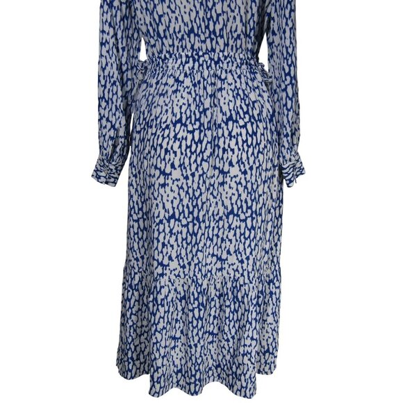 RAILS Blue Cobalt Leopard Tiered Midi Boho Peasant Greek Islands Dress M - Picture 8 of 12